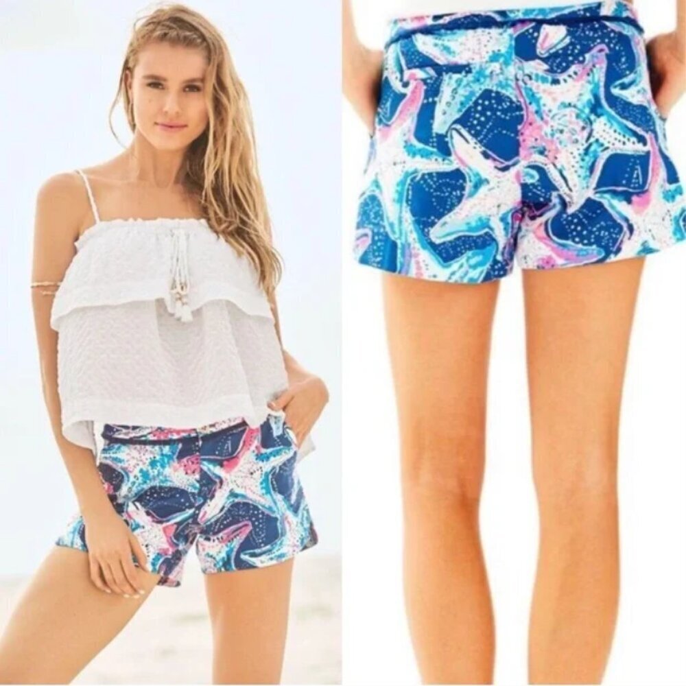 Lilly Pulitzer Adie Shorts Indigo Star Struck Size 8